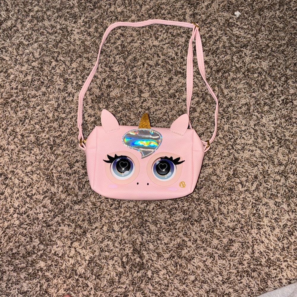 Purse Pets: Charming Pink Unicorn Kids Bag Battery Powered w Batteries Included